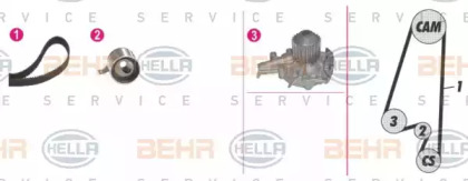 Комплект водяного насоса / зубчатого ремня BEHR HELLA SERVICE 8MP 376 808-811