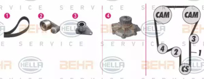 Комплект водяного насоса / зубчатого ремня BEHR HELLA SERVICE 8MP 376 808-851