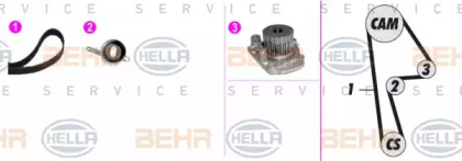 Комплект водяного насоса / зубчатого ремня BEHR HELLA SERVICE 8MP 376 808-881