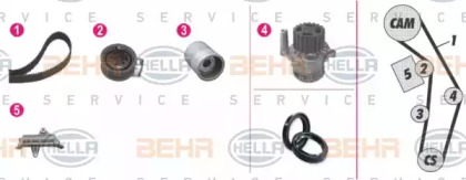 Комплект водяного насоса / зубчатого ремня BEHR HELLA SERVICE 8MP 376 809-851