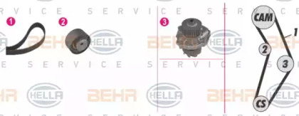 Комплект водяного насоса / зубчатого ремня BEHR HELLA SERVICE 8MP 376 810-881