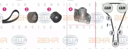 Комплект водяного насоса / зубчатого ремня BEHR HELLA SERVICE 8MP 376 812-851