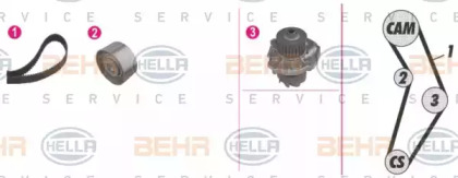 Комплект водяного насоса / зубчатого ремня BEHR HELLA SERVICE 8MP 376 813-871