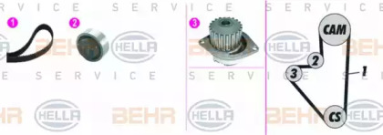 Комплект водяного насоса / зубчатого ремня BEHR HELLA SERVICE 8MP 376 815-831