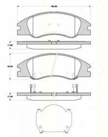 Комплект тормозных колодок TRISCAN 8110 18022