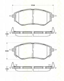 Комплект тормозных колодок TRISCAN 8110 68182