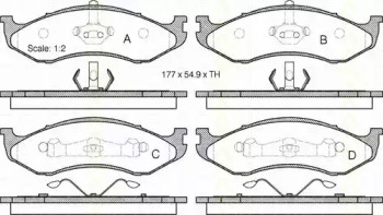 Комплект тормозных колодок TRISCAN 8110 80525