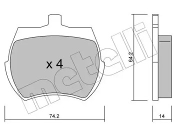 Комплект тормозных колодок METELLI 22-0019-0