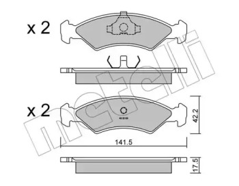 Комплект тормозных колодок METELLI 22-0043-0