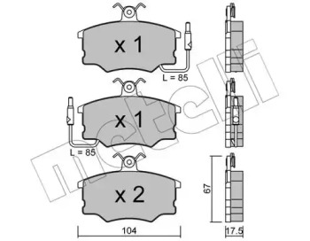 Комплект тормозных колодок METELLI 22-0053-0