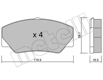 Комплект тормозных колодок METELLI 22-0056-0