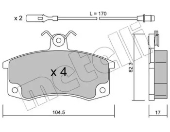 Комплект тормозных колодок METELLI 22-0062-1