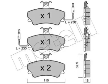 Комплект тормозных колодок METELLI 22-0069-0