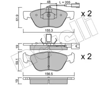 Комплект тормозных колодок METELLI 22-0083-0