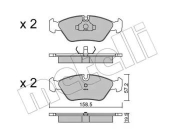 Комплект тормозных колодок METELLI 22-0091-0