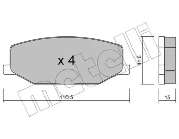 Комплект тормозных колодок METELLI 22-0097-0