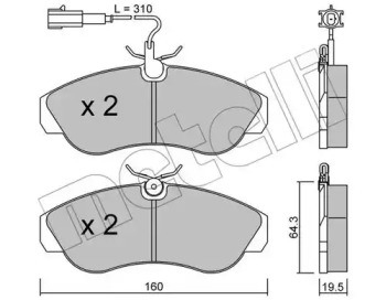 Комплект тормозных колодок METELLI 22-0155-1