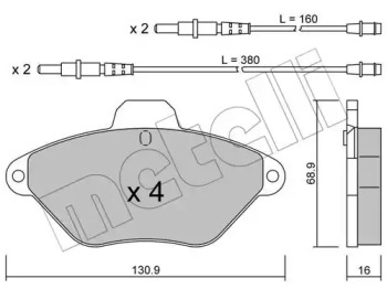 Комплект тормозных колодок METELLI 22-0157-0