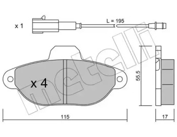 Комплект тормозных колодок METELLI 22-0159-2