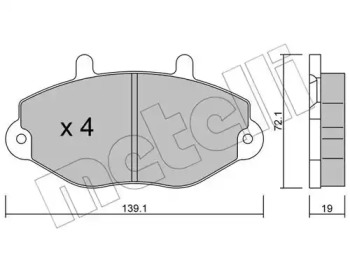 Комплект тормозных колодок METELLI 22-0195-0