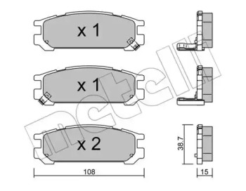 Комплект тормозных колодок METELLI 22-0204-0