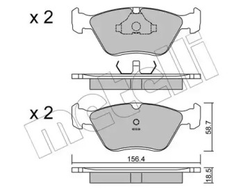 Комплект тормозных колодок METELLI 22-0205-0