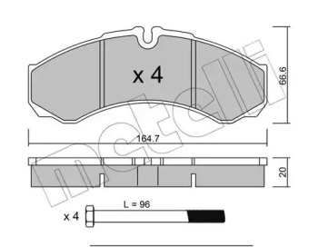 Комплект тормозных колодок METELLI 22-0212-0