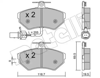 Комплект тормозных колодок METELLI 22-0215-2