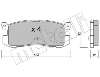 Комплект тормозных колодок METELLI 22-0233-0