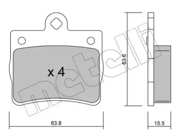 Комплект тормозных колодок METELLI 22-0255-0