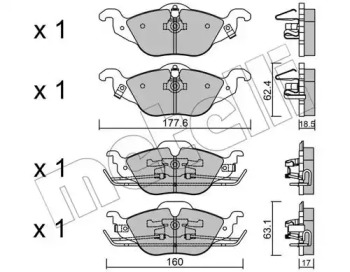 Комплект тормозных колодок METELLI 22-0257-0