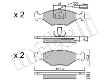 Комплект тормозных колодок METELLI 22-0273-0