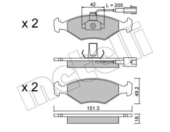 Комплект тормозных колодок METELLI 22-0273-1