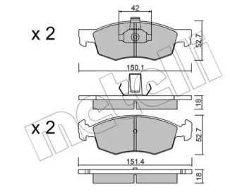 Комплект тормозных колодок METELLI 22-0274-2