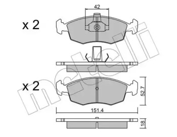 Комплект тормозных колодок METELLI 22-0274-3