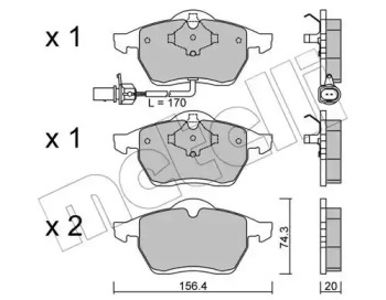 Комплект тормозных колодок METELLI 22-0279-1