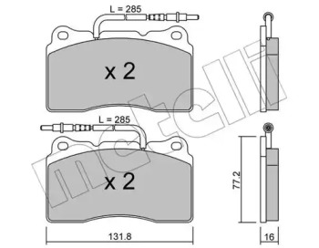 Комплект тормозных колодок METELLI 22-0288-2