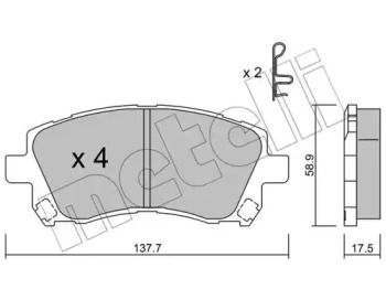 Комплект тормозных колодок METELLI 22-0296-0