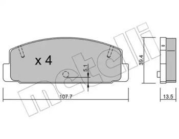 Комплект тормозных колодок METELLI 22-0302-0