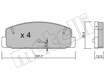 Комплект тормозных колодок METELLI 22-0302-2