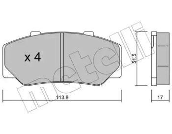 Комплект тормозных колодок METELLI 22-0308-0