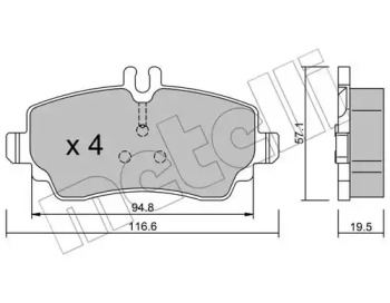 Комплект тормозных колодок METELLI 22-0310-1