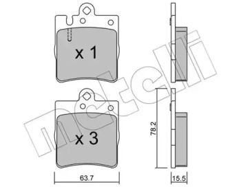 Комплект тормозных колодок METELLI 22-0344-0