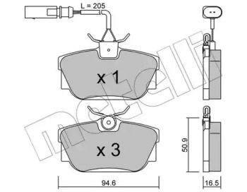 Комплект тормозных колодок METELLI 22-0346-1