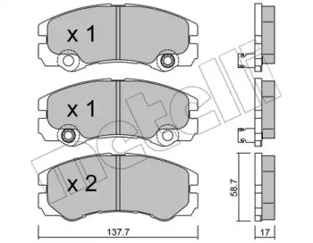 Комплект тормозных колодок METELLI 22-0357-1