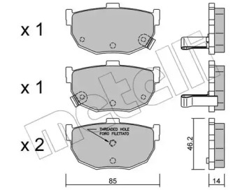 Комплект тормозных колодок METELLI 22-0362-1