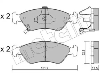 Комплект тормозных колодок METELLI 22-0371-0