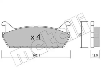 Комплект тормозных колодок METELLI 22-0390-0