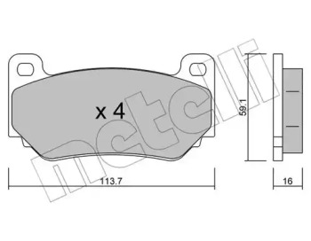 Комплект тормозных колодок METELLI 22-0391-0