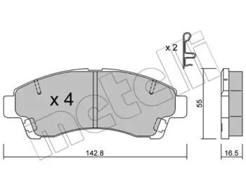 Комплект тормозных колодок METELLI 22-0395-0